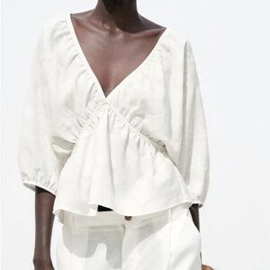 Zara Elegant Cream Women's Top